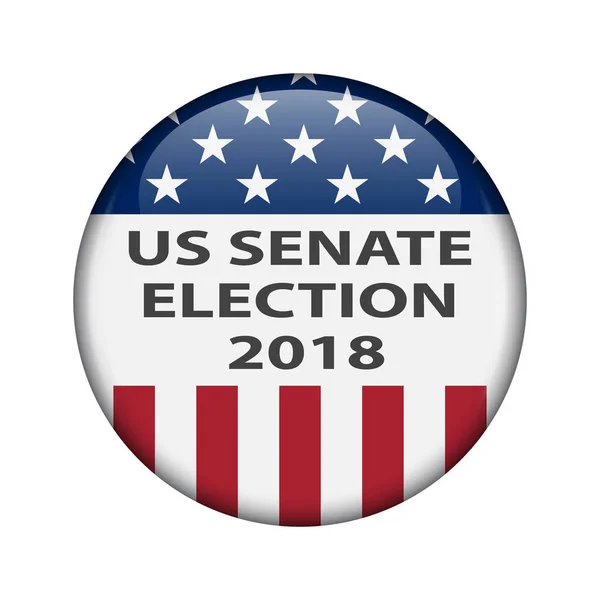 アメリカ合衆国中間選挙。私たち中間選挙 2018: 議会のためのレース。選挙ピン ボタン、バッジ. — ストックベクタ