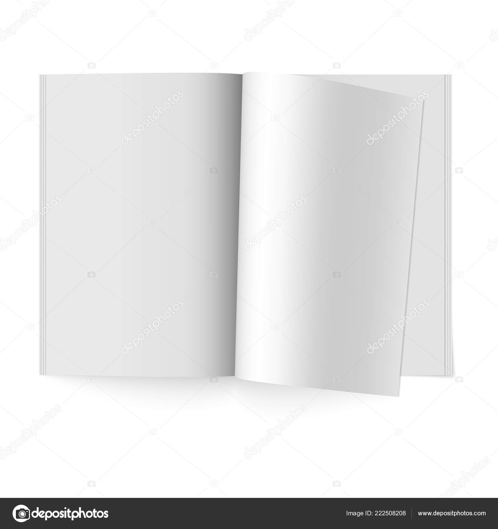 Download Open The Paper Journal Vector Mock Up Of Booklet Isolated Opened Vertical Magazine Brochure Or Notebook Template On White Background Stock Vector C Microphoto1981 Gmail Com 222508208 PSD Mockup Templates