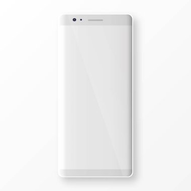 Boş ekran beyaz arka plan üzerinde izole ile temiz smartphone.