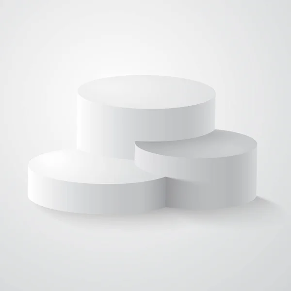 Білий круглий подіум, п'єдестал або платформа — стоковий вектор
