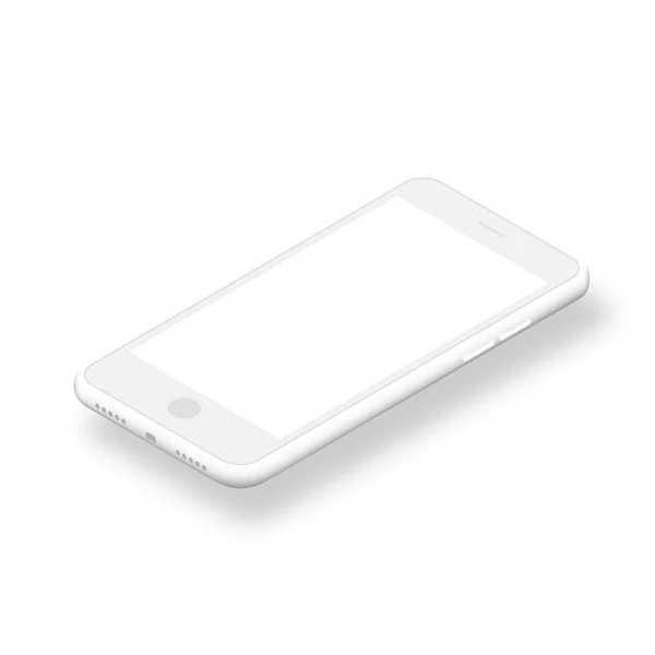 Smartphone propre avec écran vide isolé sur fond blanc . — Image vectorielle
