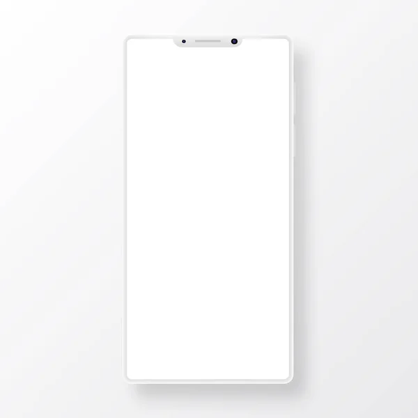 Smartphone limpio con pantalla en blanco aislado sobre fondo blanco . — Vector de stock