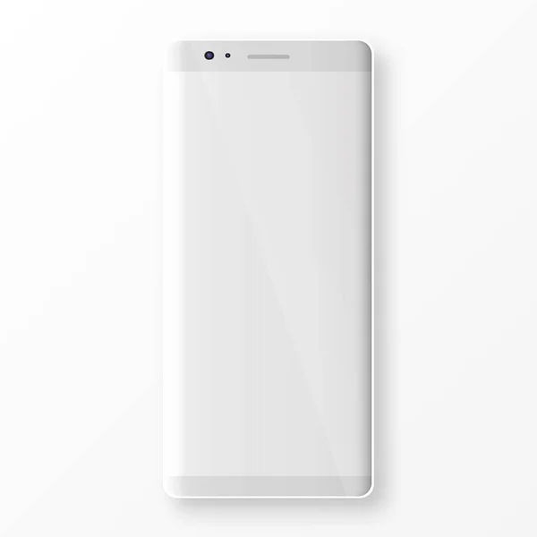 빈 화면을 흰색 배경에 고립 된 깨끗 한 스마트폰. — 스톡 벡터