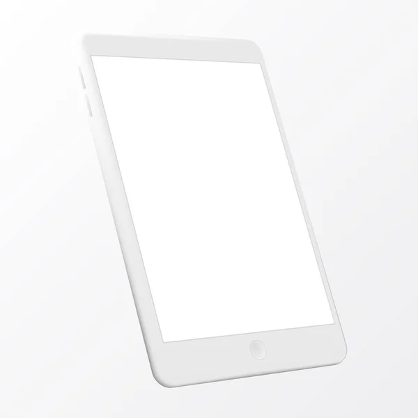 Tablette pc réaliste avec écran blanc isolé sur fond blanc. Modélisation vectorielle tablette sur blanc . — Image vectorielle