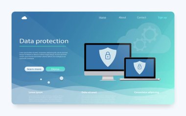 Veri güvenliği bir kavramdır. Veri koruma, gizlilik, internet güvenlik. Güvenli gizli bilgileri. 