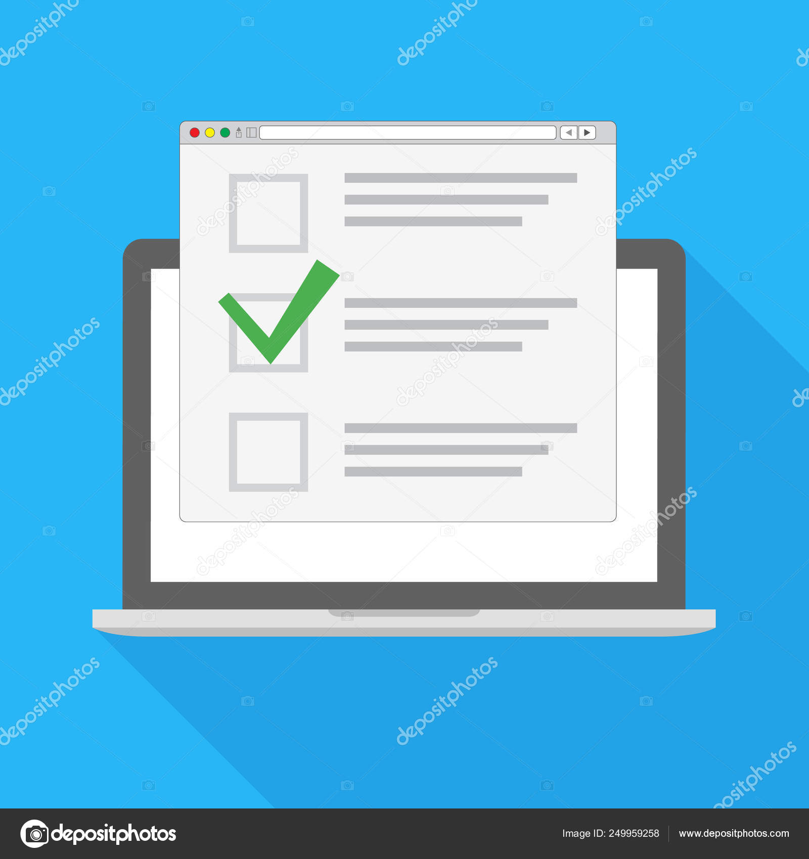 Computer Laptop With Checklist On Screen Online Form Survey Laptop With Showing Long Quiz Exam Paper Sheet Document Online Questionnaire Results Stock Vector Image By C Microphoto1981 Gmail Com 249959258