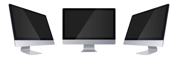 Computerbildschirm mit leerem Bildschirm isoliert auf weißem Hintergrund. — Stockfoto