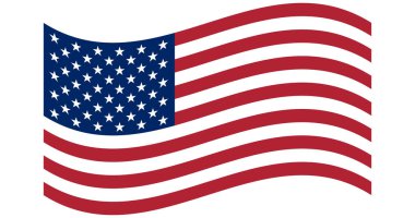 Amerika Birleşik Devletleri bayrağı sallayarak. dalgalı Amerikan bayrağı çizimi için Bağımsızlık günü.