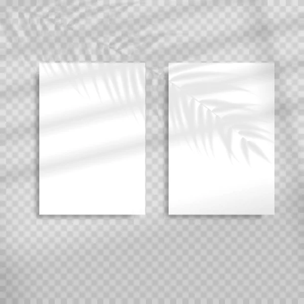 Прозрачные эффекты наложения тени для брендинга. Пустой вертикальный лист бумаги с теневым покрытием . — стоковый вектор