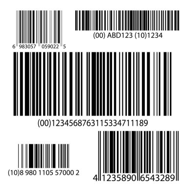 Information UPC Scanner. Digital Reader. Identification Sign. Modern simple flat bar code sign. clipart