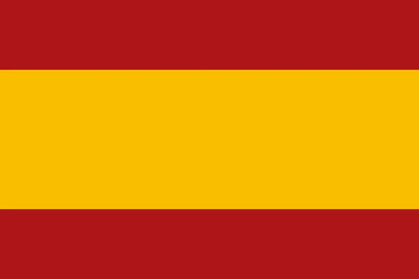 Spanien Flagge in den offiziellen Farben und Proportionen korrekt isoliert. Flagge Spaniens. — Stockfoto