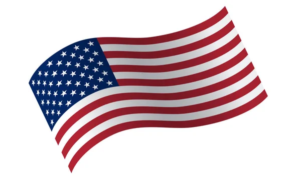 Acenando bandeira dos Estados Unidos. ilustração da bandeira americana ondulada para o Dia da Independência . — Vetor de Stock