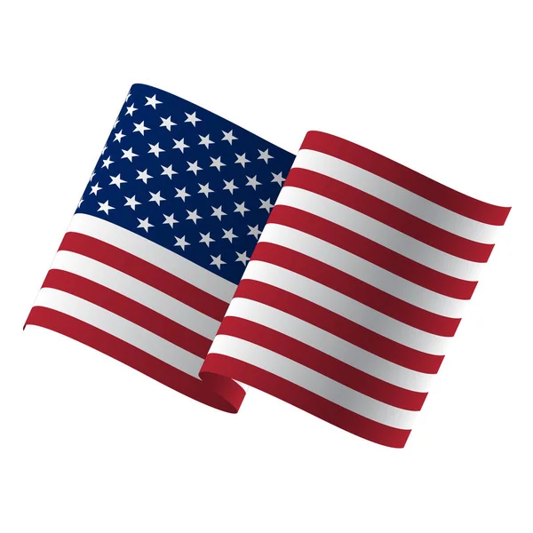 Acenando bandeira dos Estados Unidos. ilustração da bandeira americana ondulada para o Dia da Independência . —  Vetores de Stock