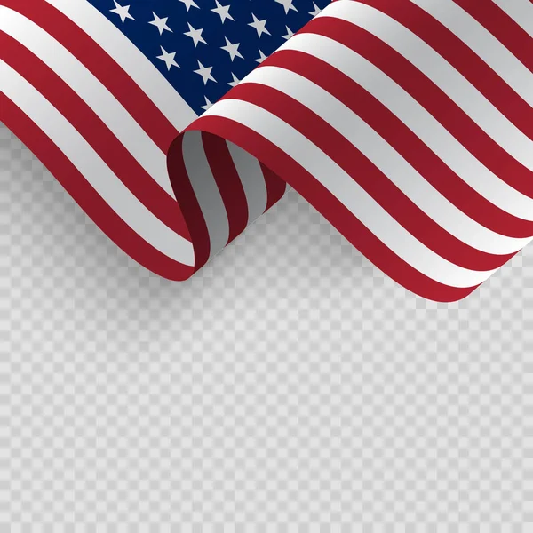Bandera ondeante de los Estados Unidos de América. — Vector de stock