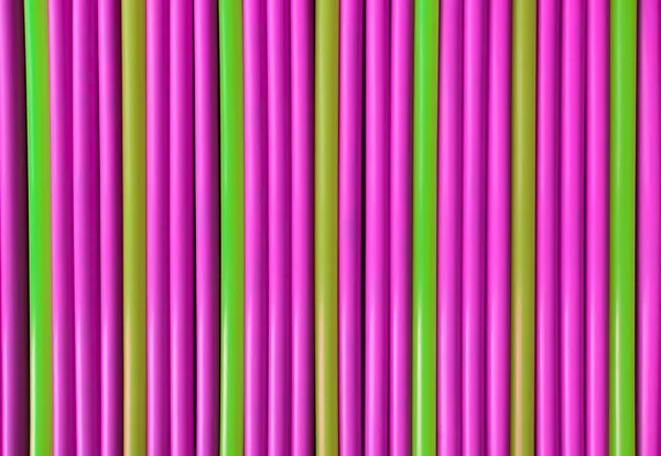 Neon Pink Green Pattern Plastic Tubes Straws Background — Stock Photo, Image