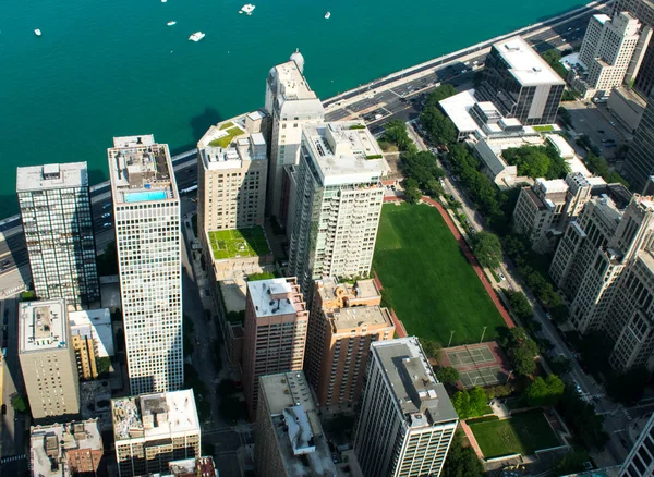 Uitzicht Lake Michigan Vanuit Skyline — Stockfoto