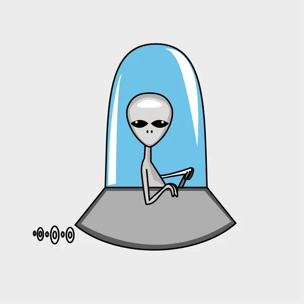 Illustration Alien Ufo — Stock Vector