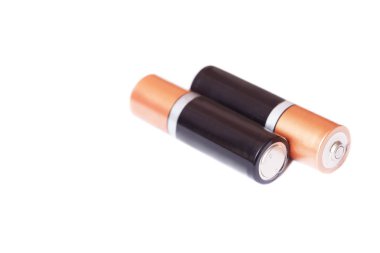 Pil aa alkalin kadmiyum beyaz bir arka plan üzerinde kimyasal