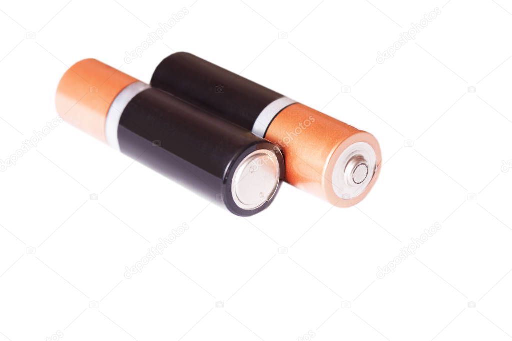Battery aa alkaline cadmium chemical on a white background