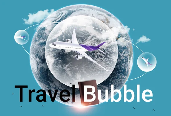New normal travel concept. Logo design \