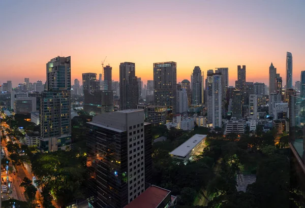 Panorama Horní Pohled Střecha Horní Bar Bangkok — Stock fotografie