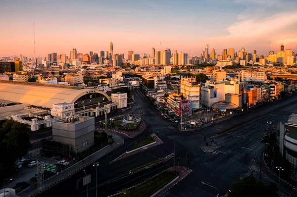 Bangkok Opuštěné Sluneční Panorama Kreativní Thajsko — Stock fotografie
