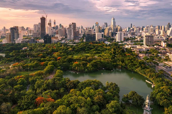 Ogród Miasto Bangkok Powietrza Mieście Tajlandia — Zdjęcie stockowe