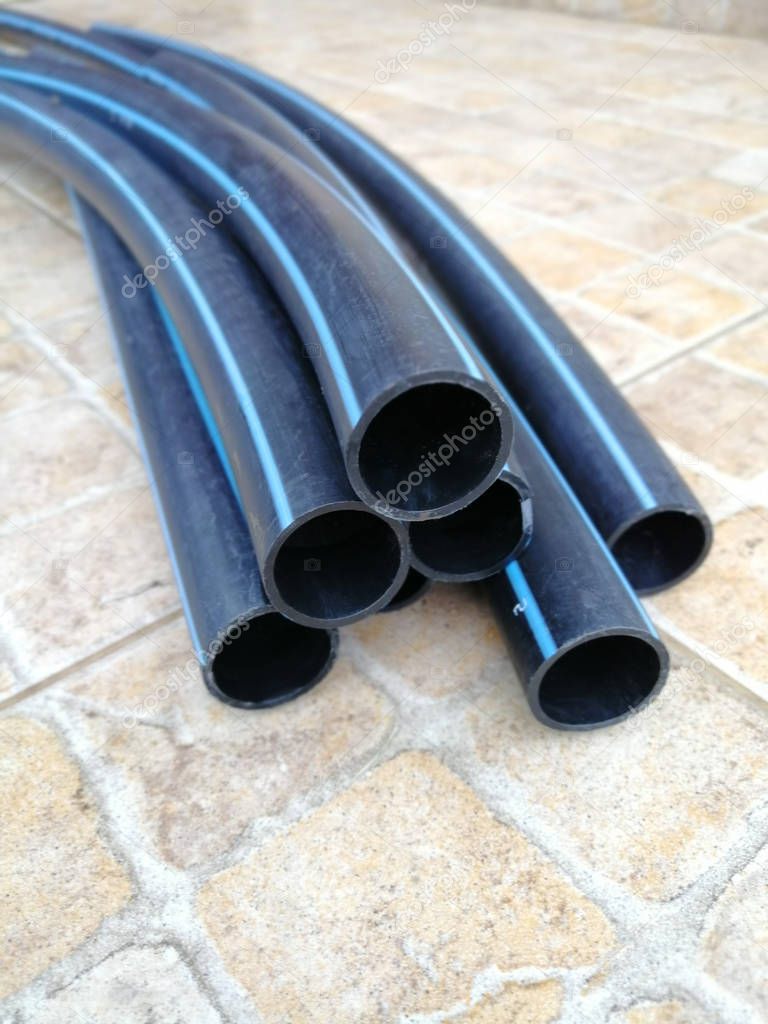 modern plastic pipes for water from low-pressure polyethylene