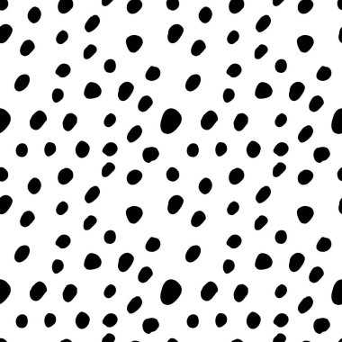 Karalama noktaları - siyah ve beyaz olarak kusursuz desen. dağınık yuvarlak noktalar - düz biçimde soyut basit arkaplan