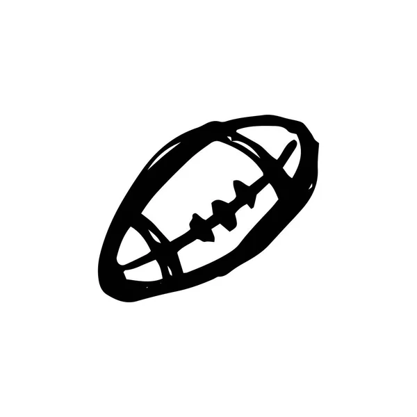 Ballon Football Américain Croquis Noir Gridiron — Image vectorielle