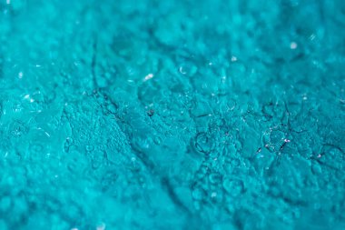 Kabarcık soyut mavi su jel doku. Viskoz petrolatum - makro fotoğraf