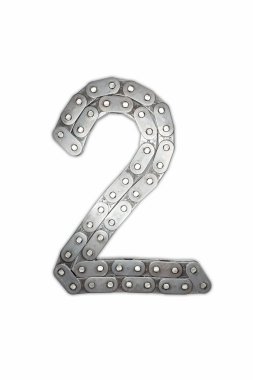 İzole zinciri alfabe. Sayılar yazı tipi. İki 2 numaralı