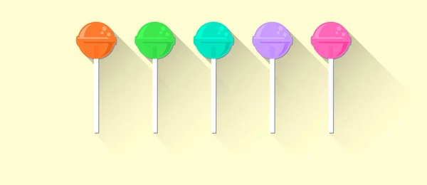 Colorful Candies Lollipops Stick Vector Graphics — Stock Vector