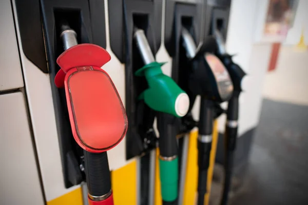 Zapfstutzen Für Benzinpumpen Treibstoff Tankstelle Aus Nächster Nähe — Stockfoto