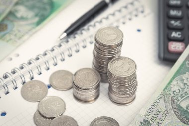 Polonya para birimi, Lehçe sikke yığını. İş ve finans kavramı