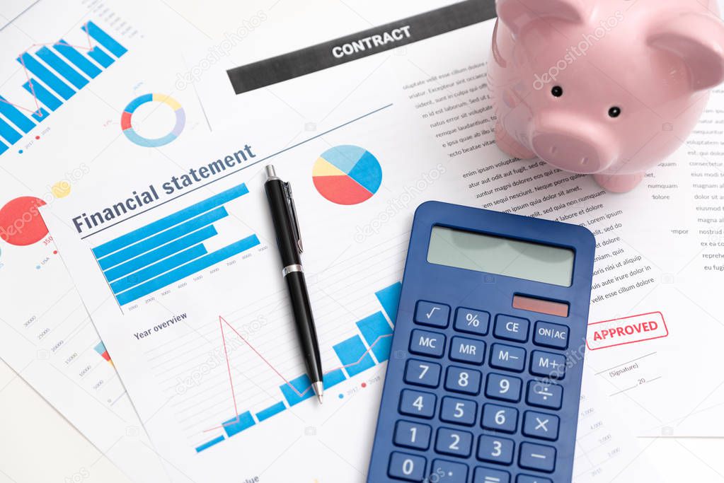 Savings, finance concept with piggy bank