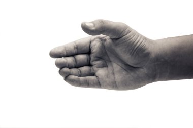 Elini yakalamak hiçbir şey kırpma yolu ile beyaz arka plan üzerinde