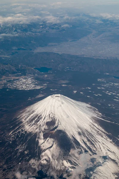 Monte Fuji Con Nieve Parte Superior Durante Temporada Invierno Foto —  Fotos de Stock