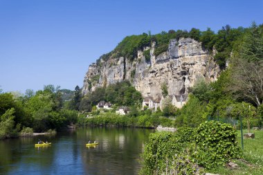 Görünümü, La Roque-Gageac, Dordogne, Aquitaine, Fransa