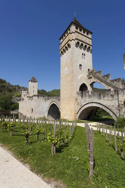 Valentre Γέφυρα Cahors Πολλά Τμήμα Occitanie Γαλλία — Φωτογραφία Αρχείου