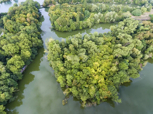 Park Och Lake Draveil Essonne Ile France Frankrike — Stockfoto