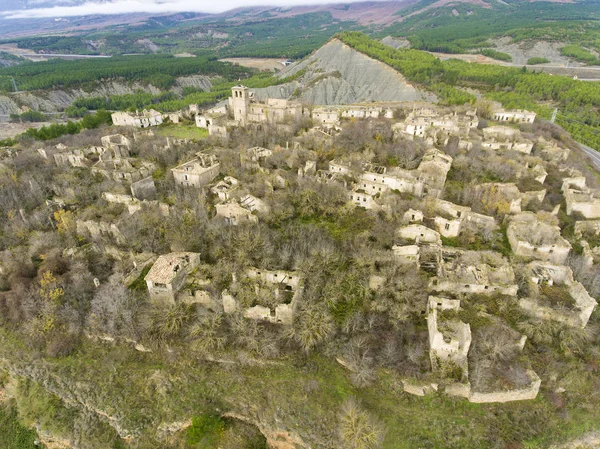 Aldeia Abandonada Tiermas Zaragoza Aragão Espanha — Fotografia de Stock