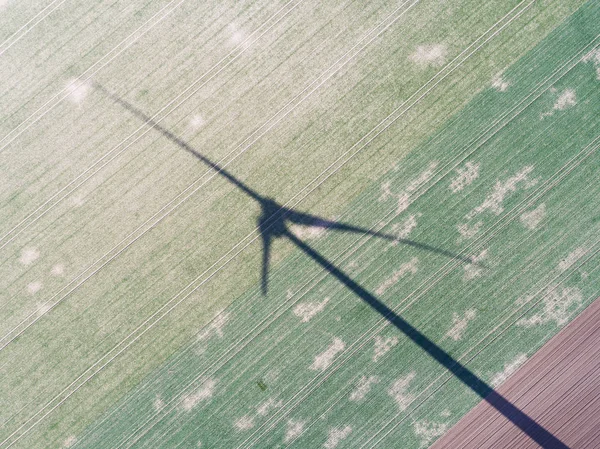 Shadow of wind turbine in Gommerville, Eure-et-Loir, Centre-Val — Stock Photo, Image