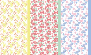 Doodle çiçek desenli kümesi