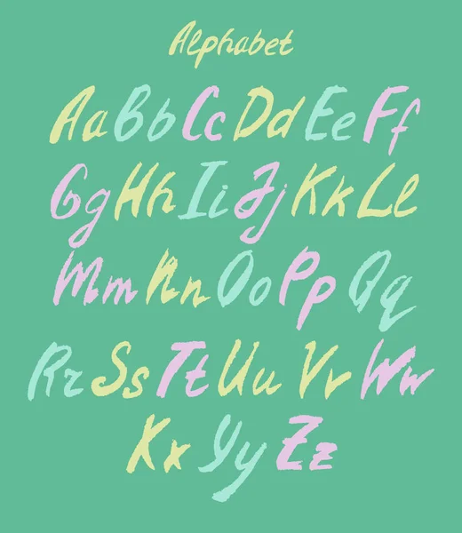 Handgezeichnetes Farbalphabet — Stockvektor