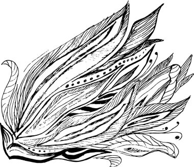 Abcstact doodle çiçek. Siyah ve beyaz tasarım öğeleri