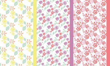 Doodle çiçek desenli kümesi