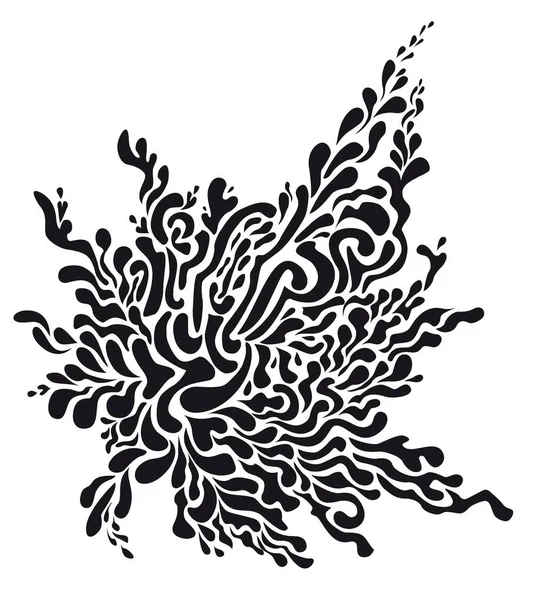 Abcstact doodle çiçek. Siyah ve beyaz tasarım öğeleri