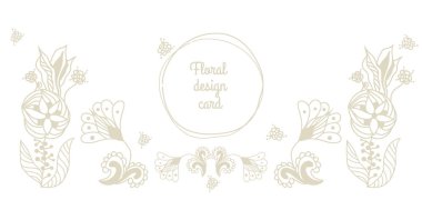 Çiçek elle çizilmiş şekil. Dekoratif doodle desen.