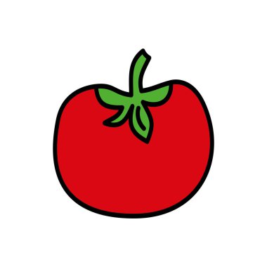 Domates. Düz stil Web simgesi. Vektör çizim. Pişirme kavramı